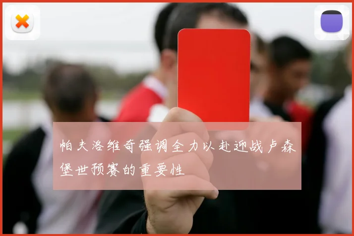 帕夫洛维奇强调全力以赴迎战卢森堡世预赛的重要性